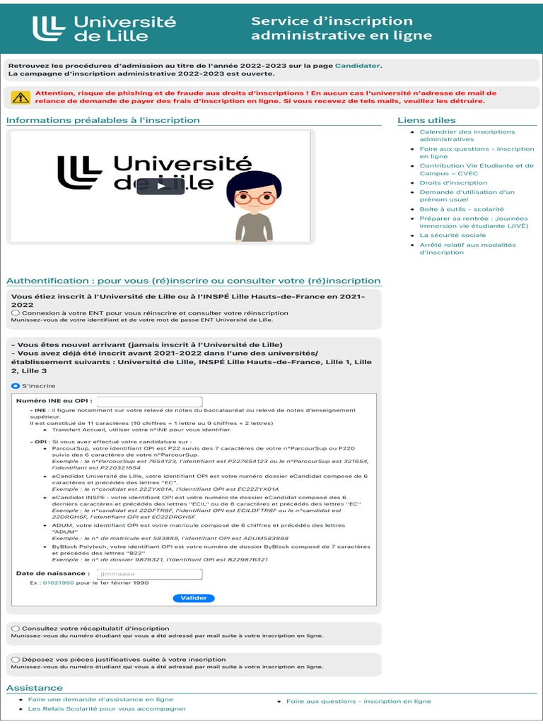 Inscription Université de Lille 20222023 PDF — free download
