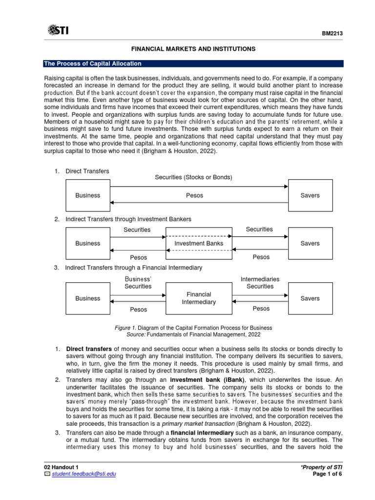 02 Handout 1 (FINANCIAL MARKETS AND INSTITUTIONS) PDF Stocks