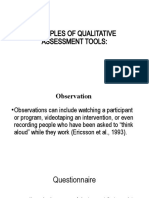 Examples of Qualitative Assessment Tools