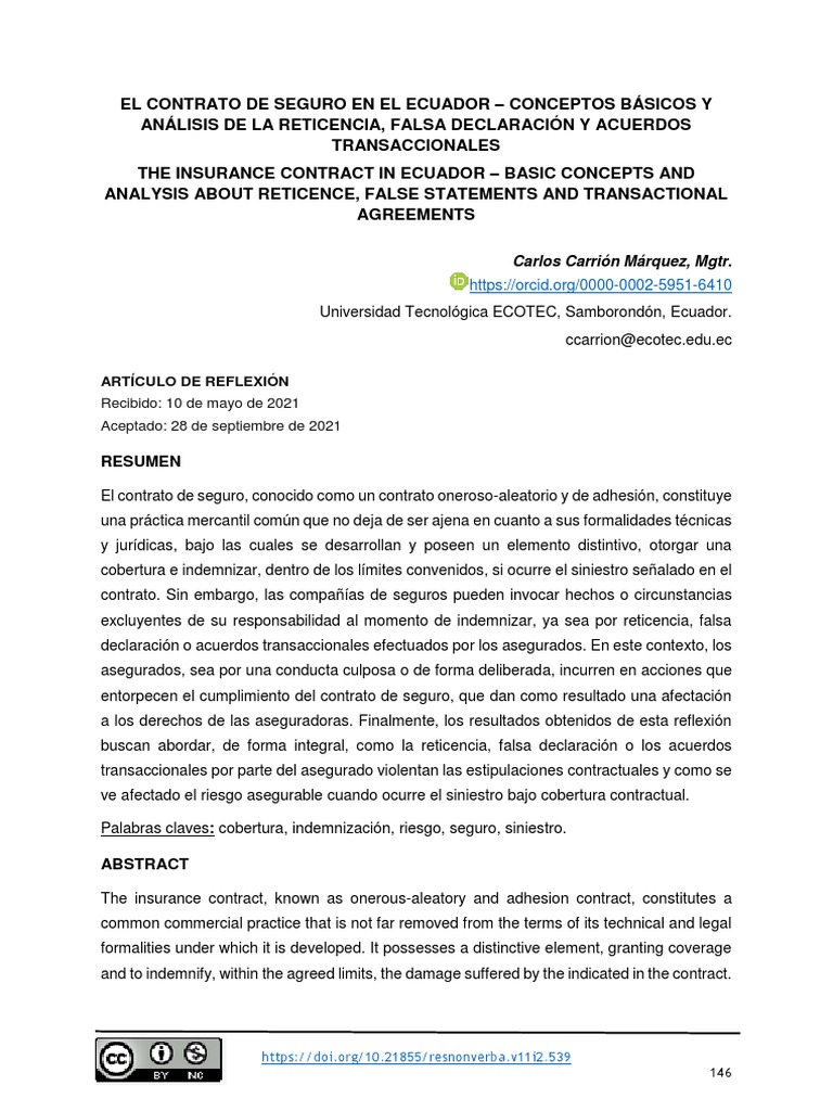CONTRATO DE SEGUROS | PDF | Seguro | Daños y perjuicios