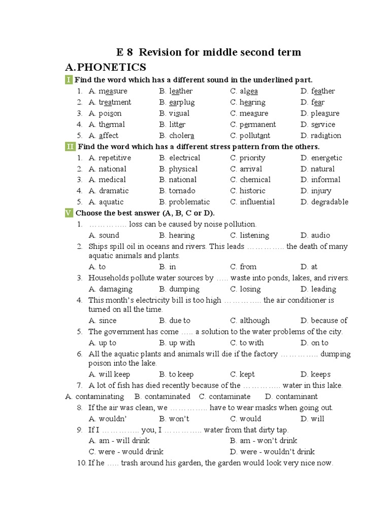 Phonetics and Grammar Revision Exercises | PDF | Tropical Cyclones | Storms