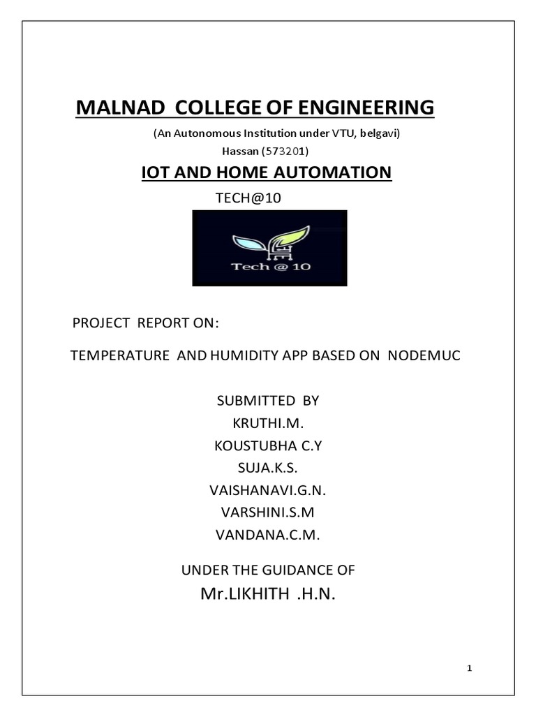 Report of Internship by Team5 at TECH@10 PDF | PDF | Arduino ...
