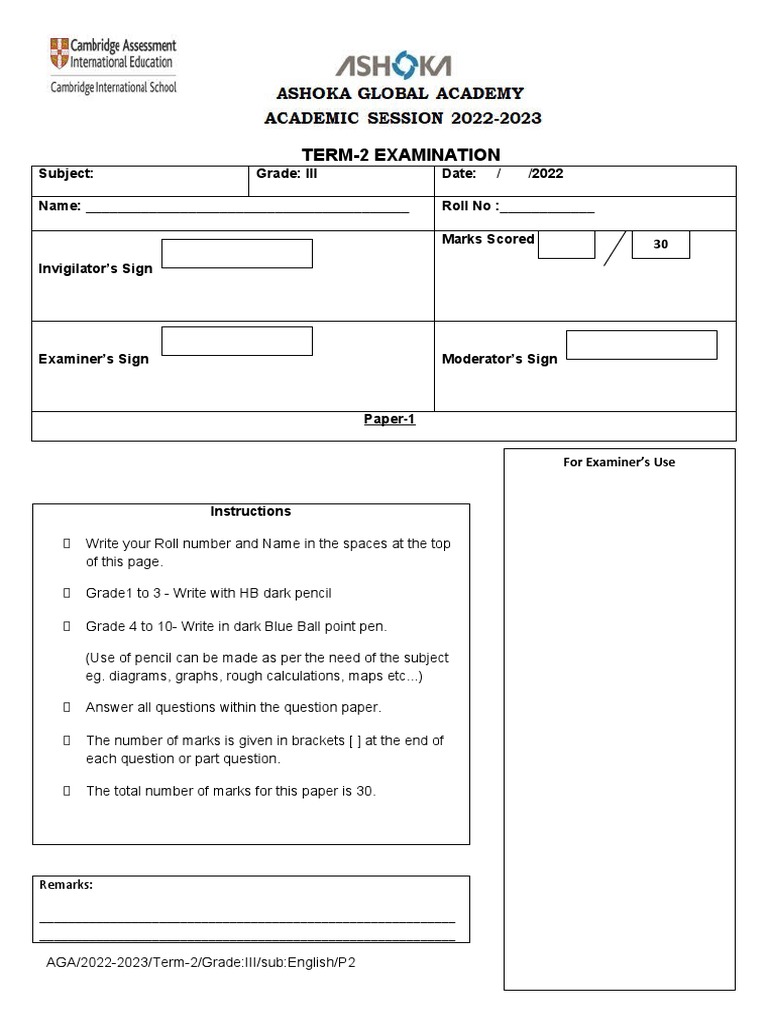 Term-2 G3 - SST Question Paper - Paper 2 | PDF | Roman Republic ...
