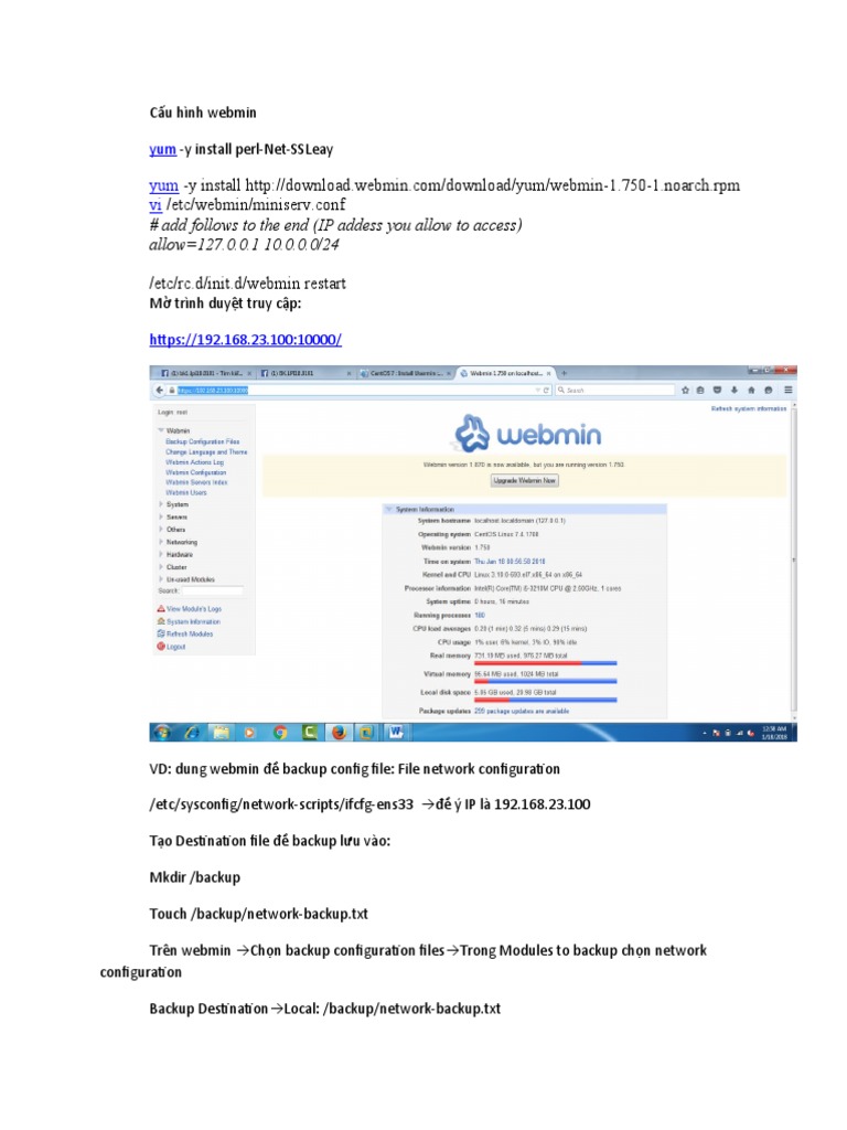2.5 Cấu hình Webmin | PDF