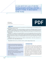 Reasons For Use and Non-Use of Dental Services Among People Visiting A Dental College Hospital in India: A Descriptive Cross-Sectional Study