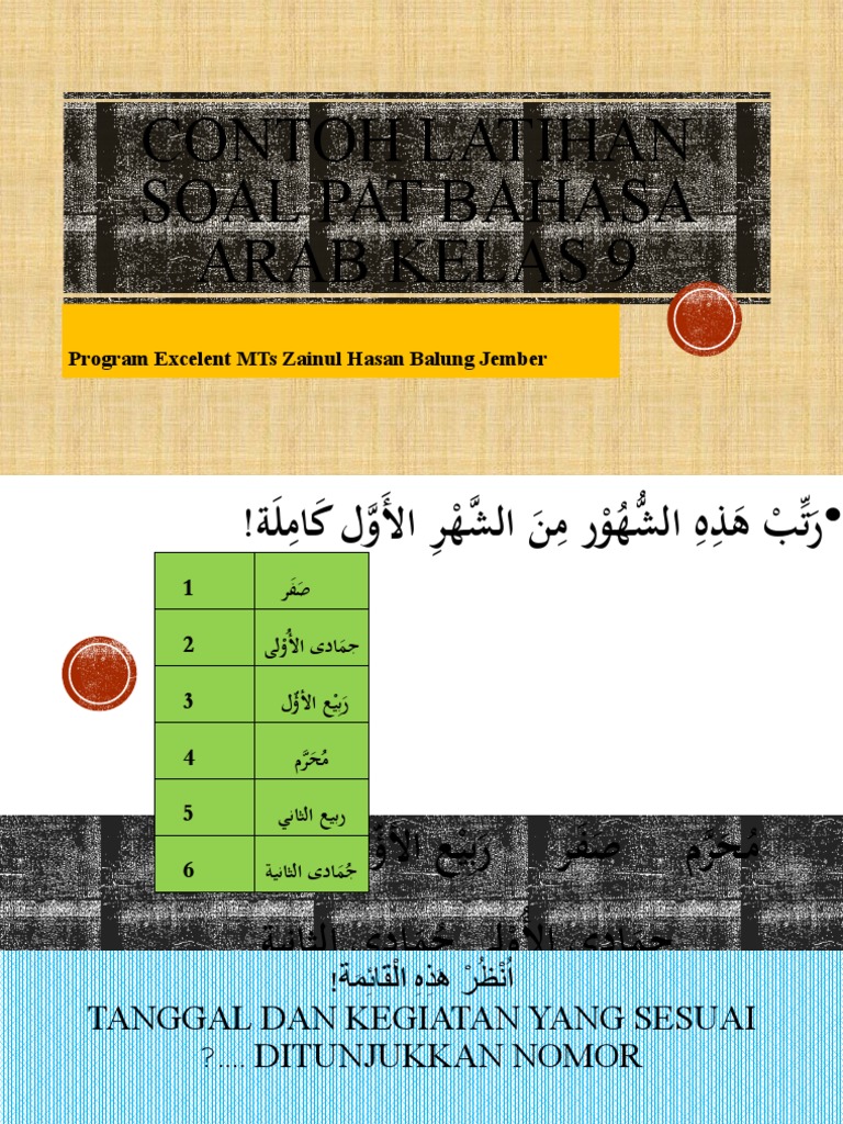 Contoh Latihan Soal Pat Bahasa Arab Kelas 9 | PDF