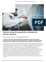 Valores Límite de Exposición Al Dióxido de Titanio Ultrafino - Salud y Trabajo