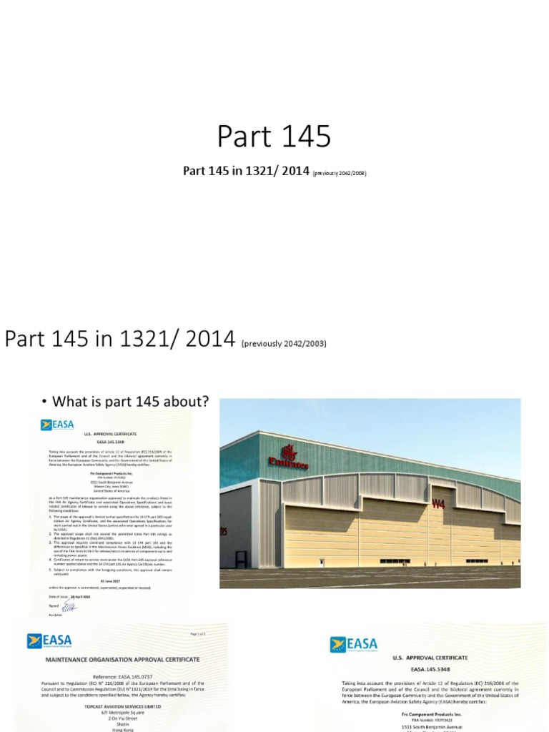 Part 145, Part 66, Part 147 2022 | PDF | Aeronautics | Transport