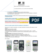 Consignes Examen - Utilisation Calculatrice