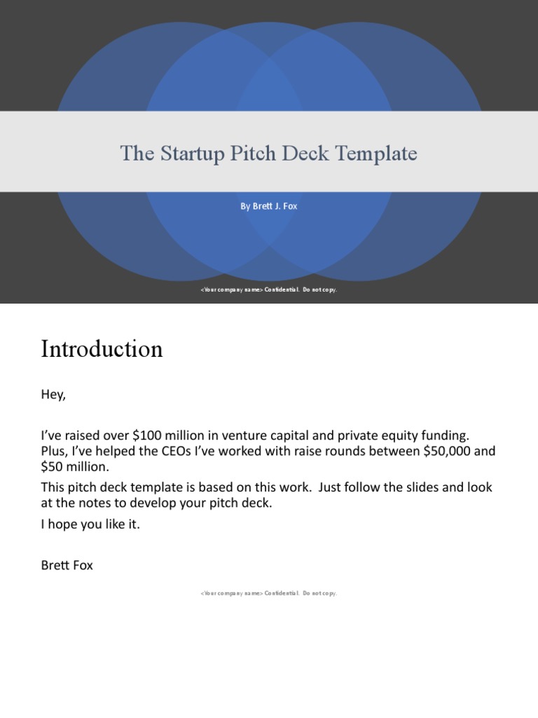 Startup Pitch Deck Template Guide | PDF | Startup Company | Small ...