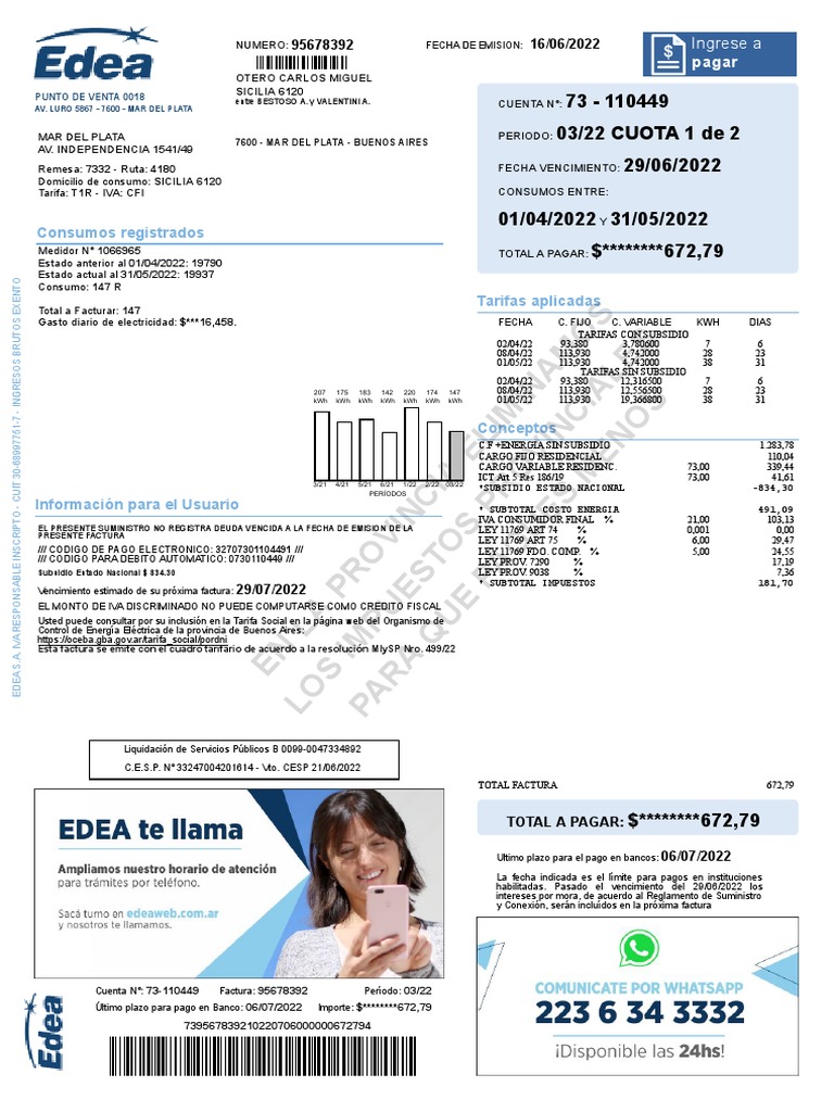 Edea 01 | PDF | Factura | Economias