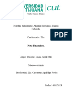 Nota Financiera U2 Finanzas