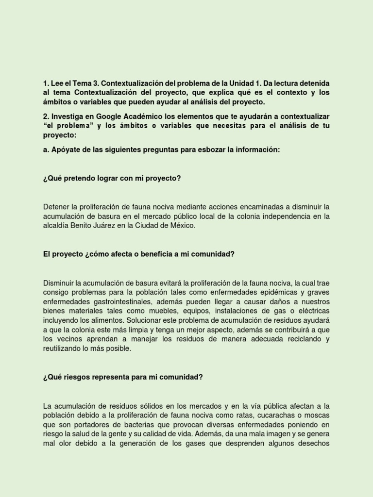Proyecto para reducir basura escolar | PDF | Residuos | Entorno natural