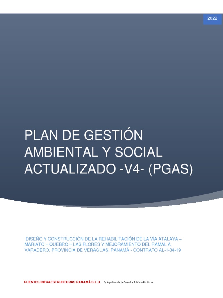 Plan de Gestión Ambiental y Social 2022 | PDF | Residuos | Entorno natural