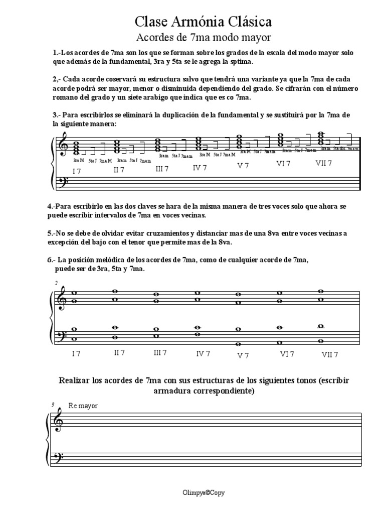 Acordes De 7ma Modo Mayor Pdf Pdf