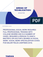 Areas of Speicalization in Social Work