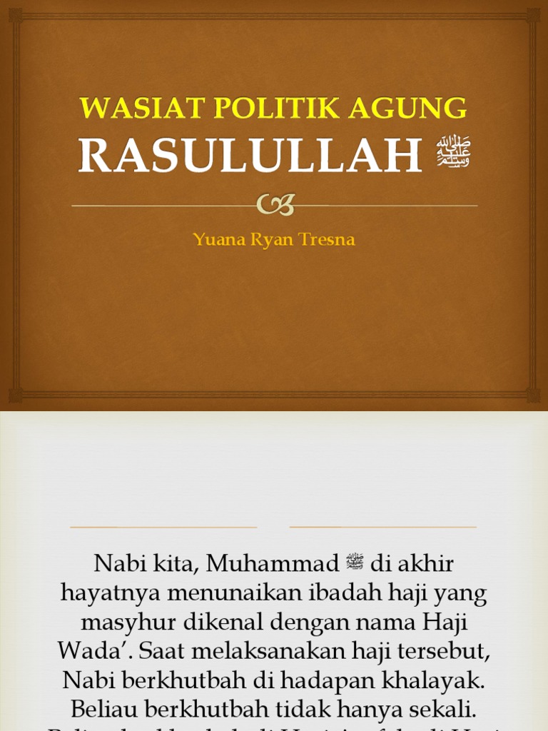 Wasiat Politik Rasulullah ﷺ | PDF