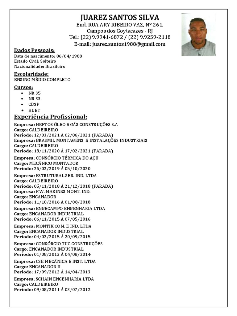 Meu Currículo - ENDEREÇO NOVO | PDF