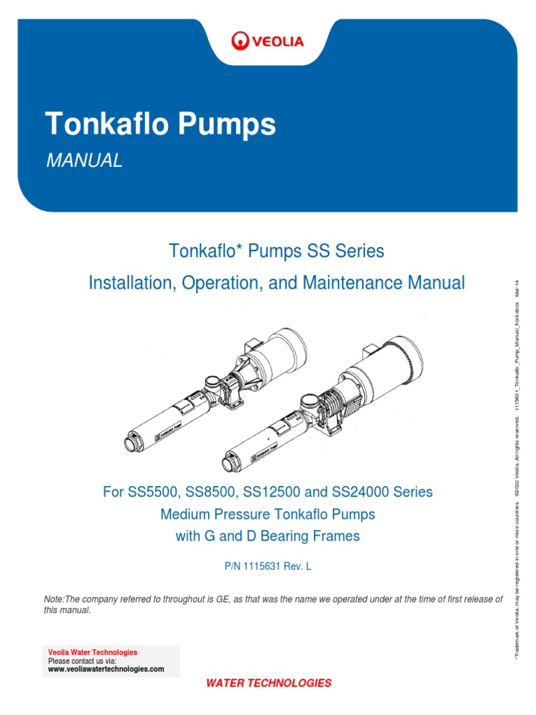 Tonkaflo Pump Manual PDF | PDF | Pump | Bearing (Mechanical)