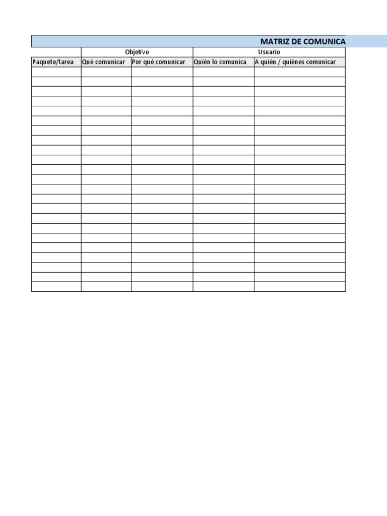 Matriz De Comunicacion Pdf