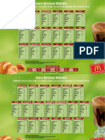 Valores Nutricionais do Cardápio do McDonald’s
