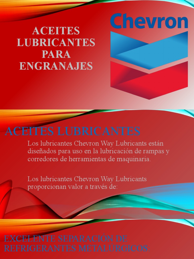 Lubricantes Chevron para Engranajes | PDF | Engranaje | Lubricante