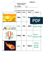 Activity 1 SPEED and VELOCITY - Diamond