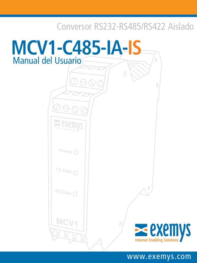 MCV1-C485-IA-: Conversor RS232-RS485/RS422 Aislado | PDF | Resistor ...