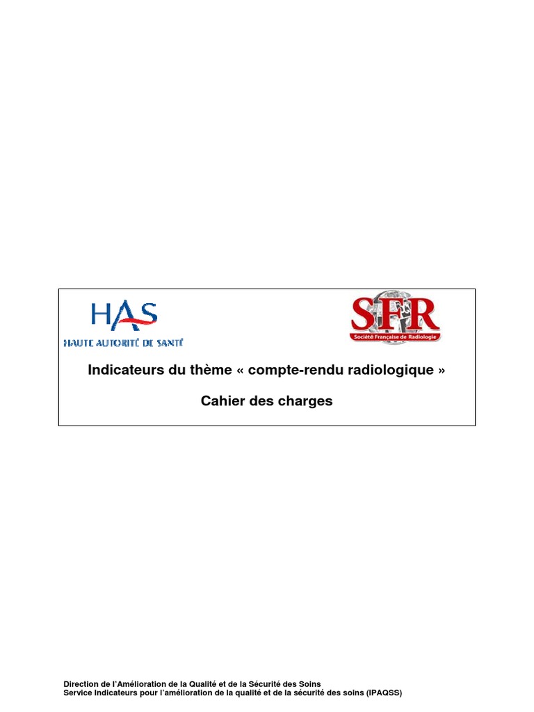 Indicateurs de Compte-Rendu Radiologique | PDF | Radiologie ...