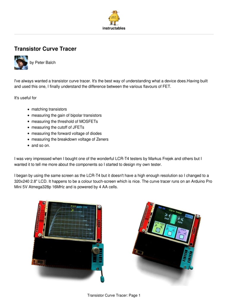 Arduino-Based Transistor Curve Tracer | PDF | Field Effect Transistor ...