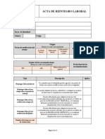 Acta de Reintegro Laboral