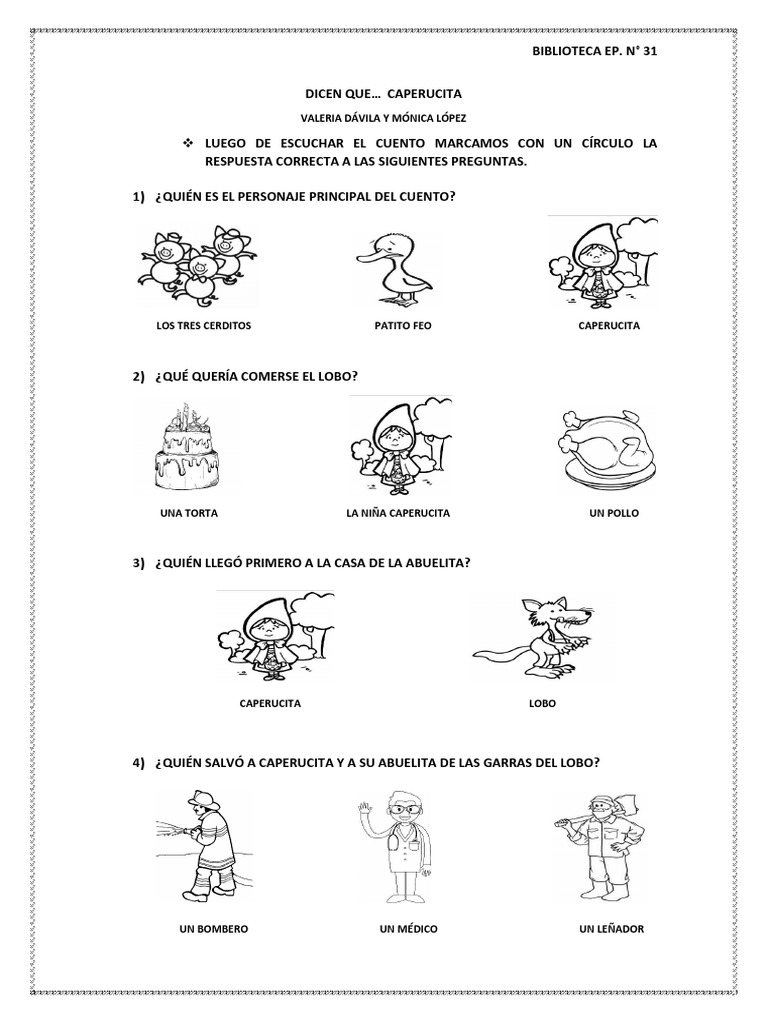 Actividades de Caperucita Roja para Niños | PDF | Arte | Religión y ...