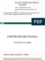 Requisitos y efectos de la fianza