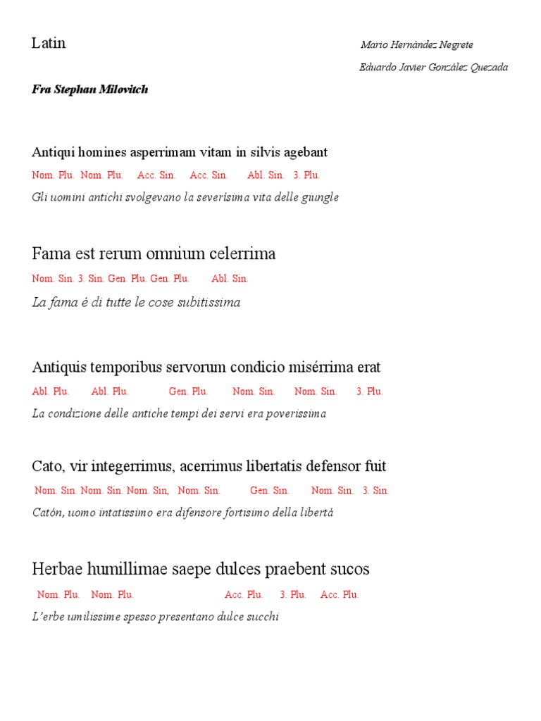 11latin Compito | PDF