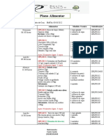 Plano alimentar detalhado com refeições e substituições