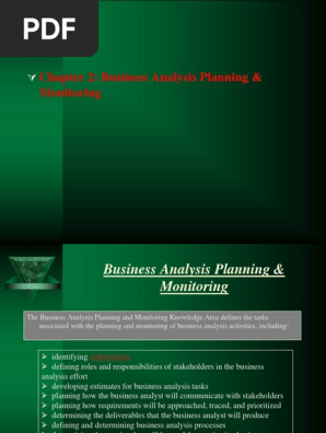 Topic 2 - business analysis planning and monitoring