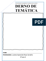 CADERNO DE MATEMÁTICA 5o ANO ESCOLA MUNICIPAL