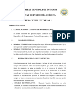 Universidad Central Del Ecuador Facultad de Ingeniería Química. Operaciones Unitarias 1
