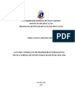 Luta Pela Formação de Professoras Primárias Escola Normal de Institutoras de Bolívar (1874-1930)