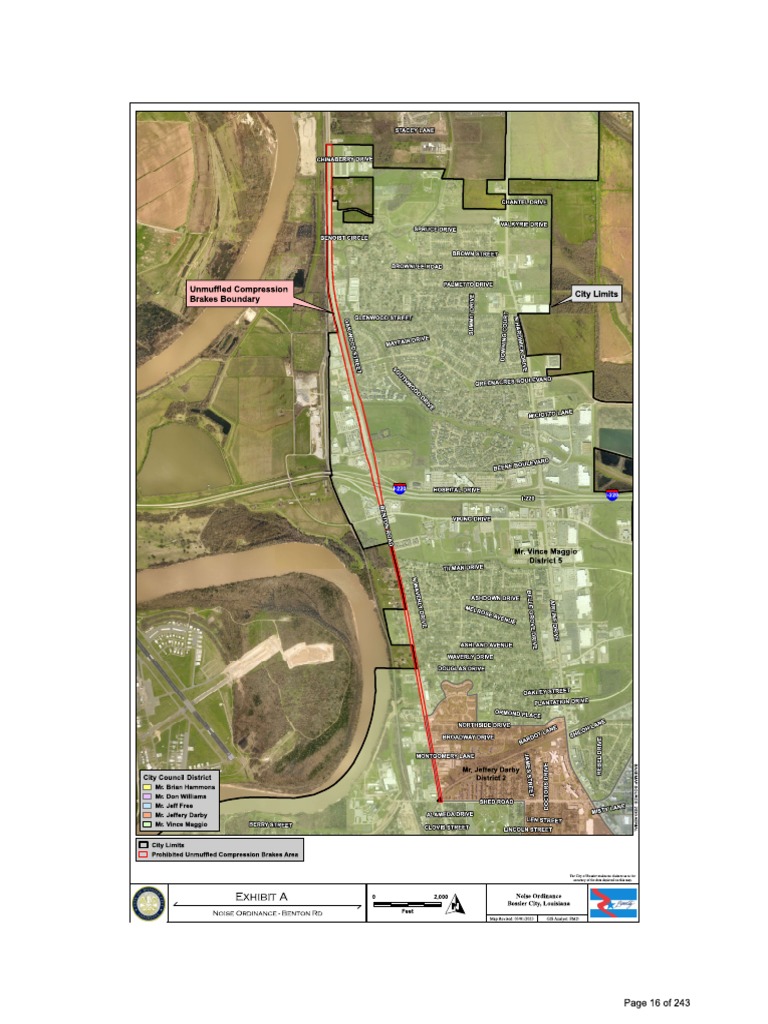 Maps Showing Jake Brake Prohibition Zones in Bossier City PDF