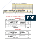 CALENDARIZACIÓN 2023