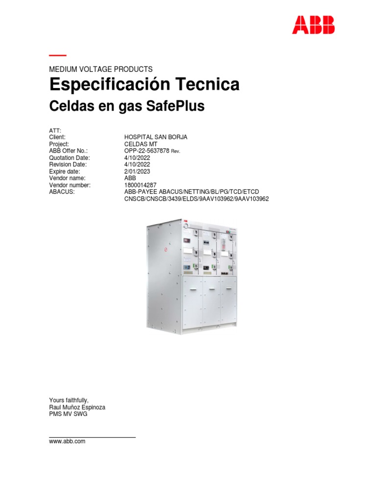 ABB SafePlus Medium Voltage Cells | PDF | Switch | Relay