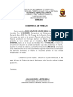 Constancia de Trabajo: Guardia Nacional Bolivariana