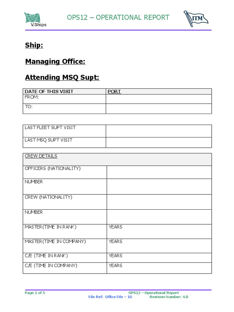 OPS12 Operational Assessment Summary | PDF | Water Transport | Shipping