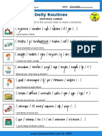 Daily Routine Worksheet Sentence Jumble