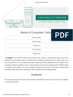 Basics of Computers Tutorial PDF