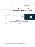 Activity: Nomenclature of Organic Compounds: HYDROCARBONS