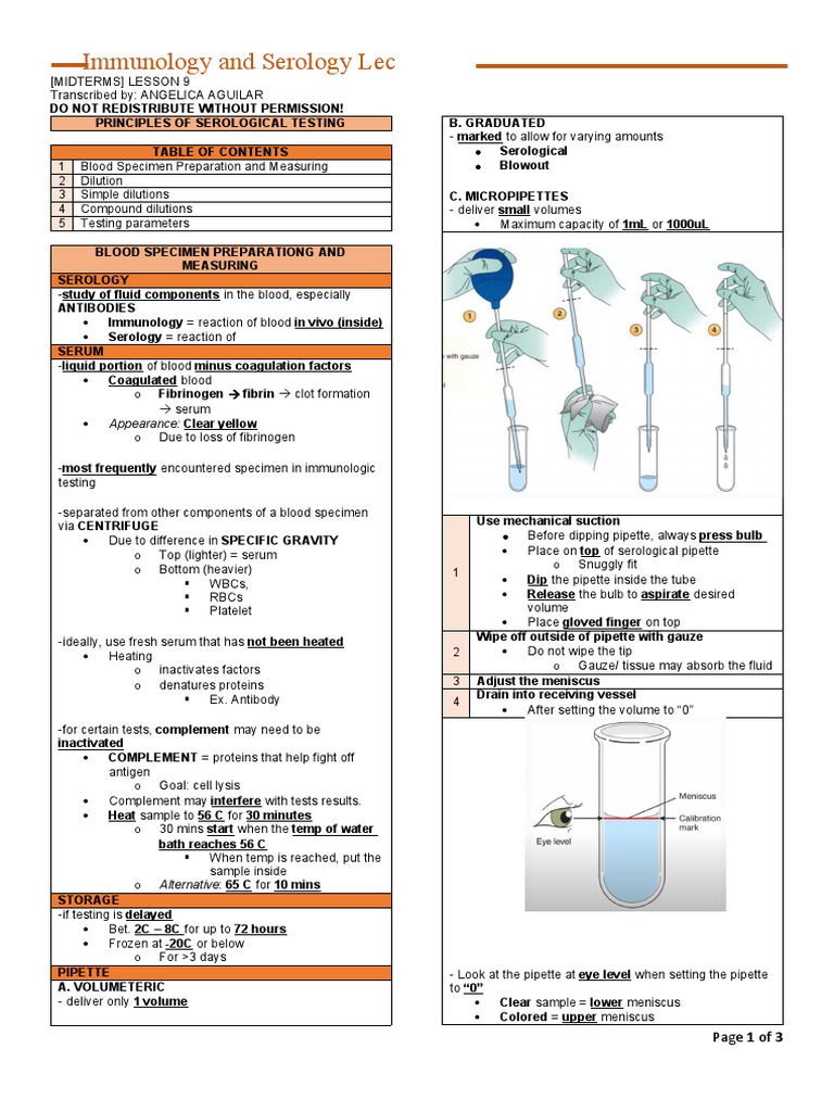 Lab Exercise 1.3 Clinical Serological Testing