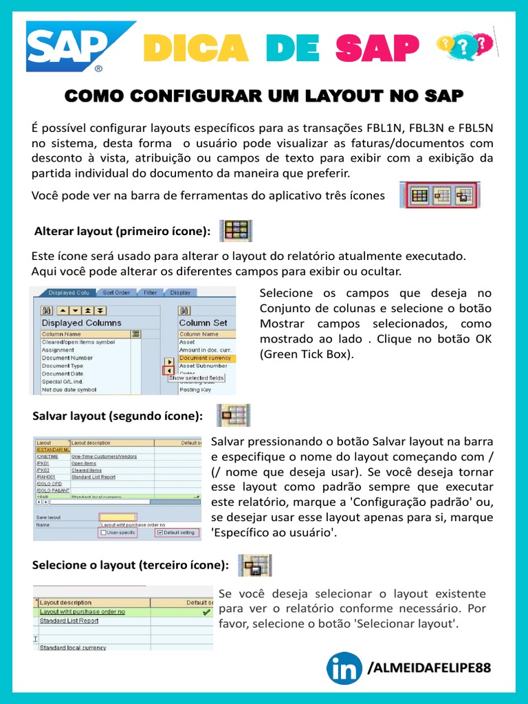 Configurando Layouts no SAP FBL1N | PDF