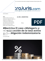 #Doctrina El Caso Melegari y La Resurrección de La Tasa Activa en La Obligación Indemnizatoria - Microjuris Argentina Al Día
